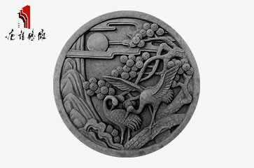 唐语砖雕 影壁照壁圆形挂件配饰 