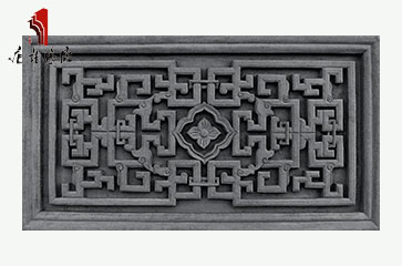 唐语砖雕 影壁照壁长方形挂件配饰 高浮雕回字龙花格TY-HC1100-1