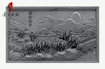 唐语高浮雕 关中八景之灞柳风雪砖雕TY-HC1800-1