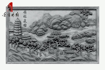 唐语高浮雕 关中八景之雁塔晨钟砖雕TY-HC1800-6