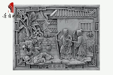 唐语砖雕 高浮雕 二十四孝文化街景之戏彩娱亲TY-HC1200-23