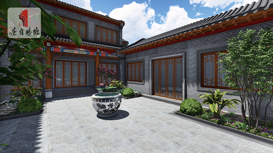 中式四合院庭院